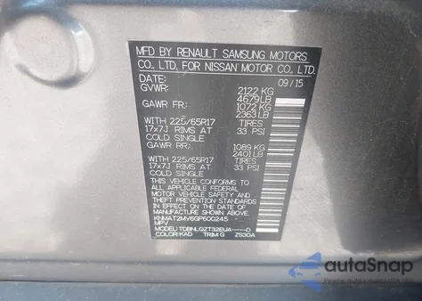 2016 Nissan Rogue Sv from USA, damaged, VIN KNMAT2MV6GP600245